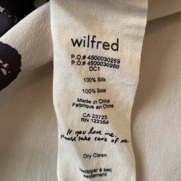 Wilfred Aritzia Silk V-Neck Surplice Dress Womens Medium Pockets Black White - Picture 4 of 13